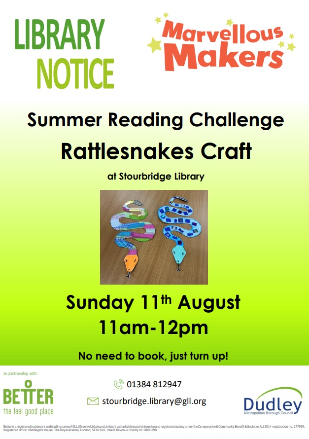 Stourbridge Library - Rattlesnakes Craft